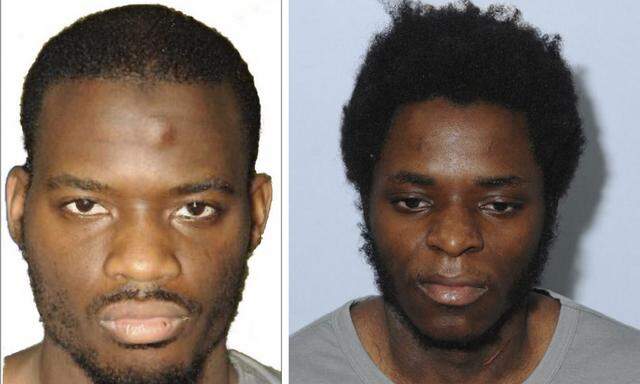 A combination photo shows the police custody photographs of Adebolajo and Adebolawe in images released by the court during the Lee Rigby murder trial at the Old Bailey, and received via the Metropolitan Police, in London