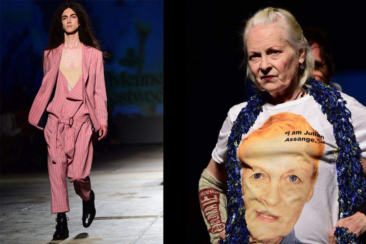 Die britische Modeschöpferin Vivienne Westwood hat sich solidarisch mit Julian Assange erklärt und dem Wikileaks-Gründer ihre Schau in Mailand gewidmet.