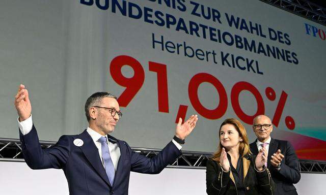Herbert Kickl wurde als FPÖ-Chef – und damit quasi als Spitzenkandidat für die nächste Nationalratswahl – bestätigt. 