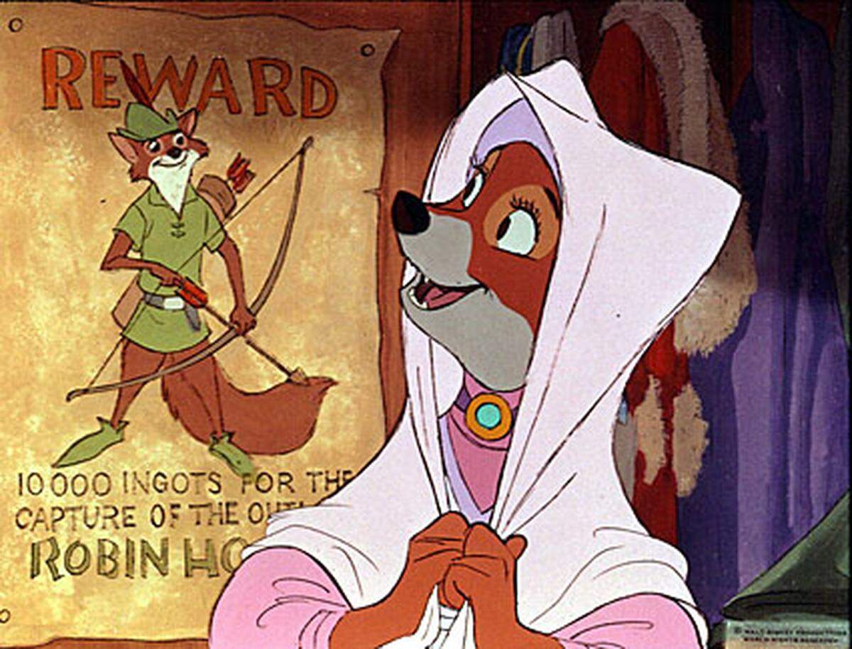 Disney nahm sich der Legende zeitgerecht zur Ölkrise an: Im Zeichentrickfilm "Robin Hood" von 1973 ist der Titelheld ein schlauer Fuchs. Die kindertaugliche Variante des Mannes, der die Reichen bestiehlt und den Armen gibt, wurde zehn Jahr noch der Originalveröffentlichung noch einmal im Kino gezeigt. Mit Erfolg.
