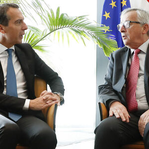Kanzler Kern und der Präsident der Europäischen Kommission Juncker