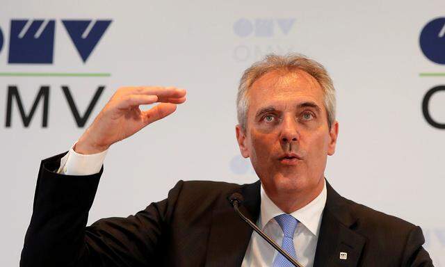 FILE PHOTO: OMV chief executive Seele addresses a news conference in Vienna