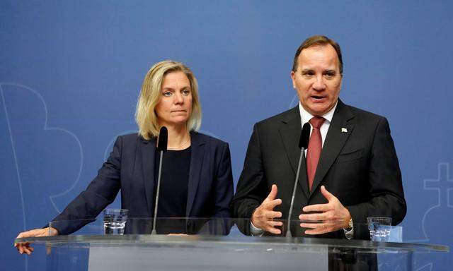 Sweden’s Prime Minister Stefan Lofven and Finance Minister Magdalena Andersson