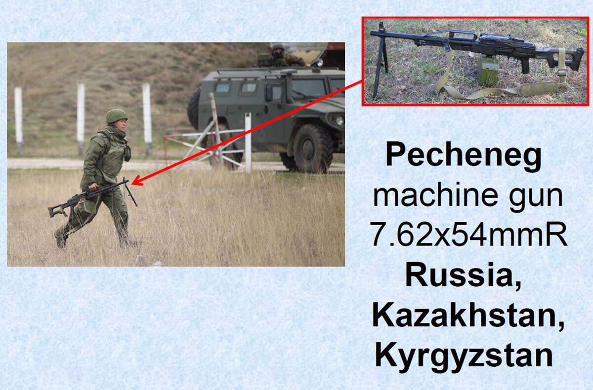 Kremlchef Wladimir Putin bestreitet bekanntlich hartnäckig, russische Soldaten auf die Krim geschickt zu haben. Doch eine der "Presse" aus britischen Militärkreisen zugespielte Slideshow zeichnet ein anderes Bild: Demnach spricht alles dafür, dass es sich bei den Uniformierten ohne Hoheitszeichen um russische Soldaten handelt. Denn die von ihnen getragene Ausrüstung ist für die russische Armee und ihre Spezialeinheiten typisch. Ein Bilder-Vergleich.von Wolfgang Greber