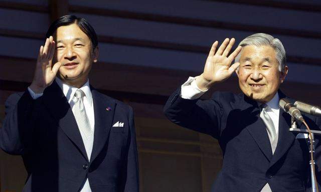 Kaiser Akihito mit Kronprinz Naruhito 