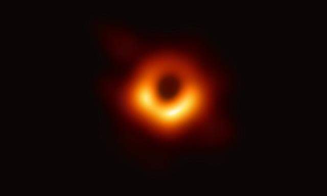 Dieses Bild soll ein Schwarzes Loch zeigen.