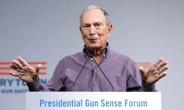 FILE PHOTO: Former New York City Mayor Michael R. Bloomberg speaks during the Presidential Gun Sense Forum in Des Moines