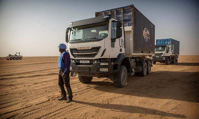 FILE PHOTO: A MINUSMA logistic convoy is pictured in Kidal