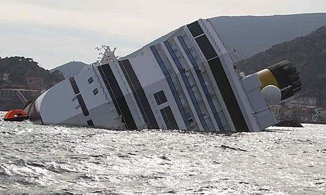 The Costa Concordia cruise ship is seen after it ran aground off the west coast of Italy at Giglio is