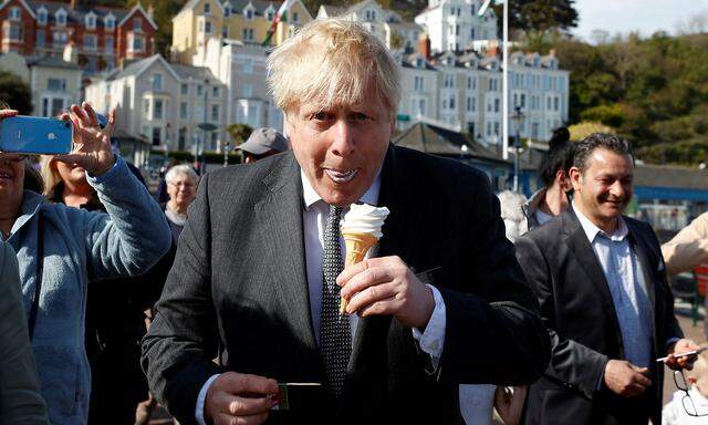Britain's Prime Minister Boris Johnson visits North Wales