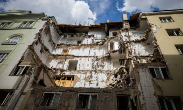 Die Wiederverwertung von Abbruchabfällen steckt noch in den Kinderschuhen. Im Bild: Abbruchhaus in Wien Wieden. 