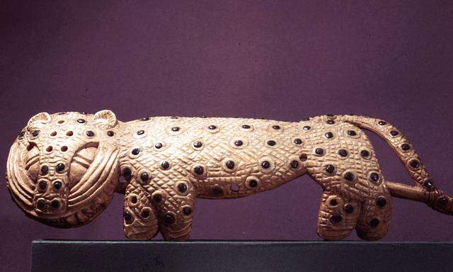 An arm ornament in the form of a leopard, part of a ceremonial outfit of the Oba of Benin