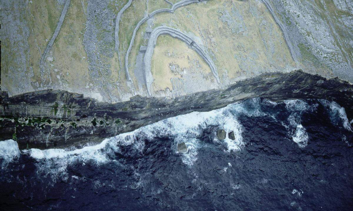 Hier rollen immer wieder Monsterwellen an, die euch umreißen und ins Meer spülen können!“, ruft Fionnuala Vater und Sohn zu, die fasziniert von der Brandung sich bis auf ein, zwei Meter an den Klippenrand wagen. Beide drehen nach ihrer Intervention nur widerwillig ab.