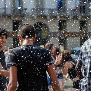 Hundreds of students came together to celebrate the last day of school It s tradition to bathe in t