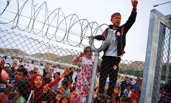 In der Türkei gestrandete Jugendliche Syrer im Flüchtlingslager Nizip. 