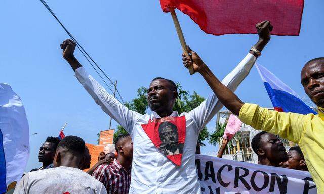 Antifranzösische Proteste in Kinshasa.