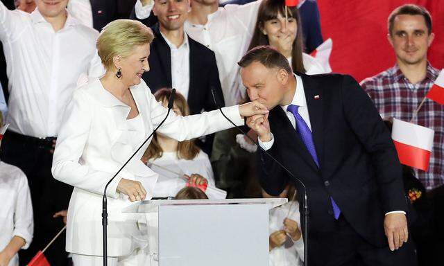 Andrzej Duda mit seiner Frau Agata Kornhauser-Duda