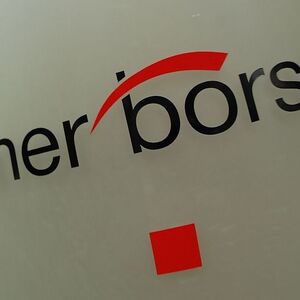 The Vienna Stock Exchange (Wiener Boerse) logo is displayed next to the company's street entrance in Vienna