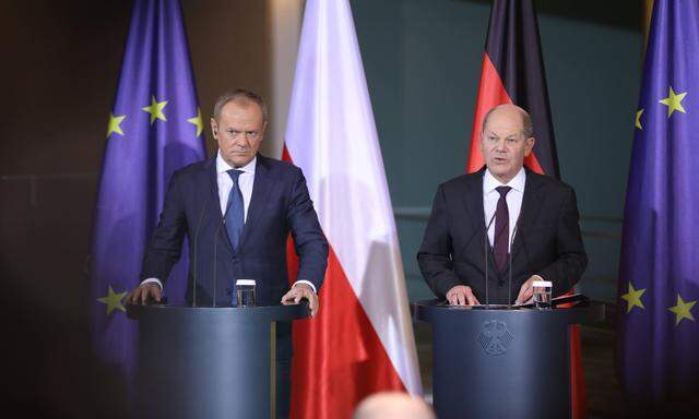 Polens Ministerpräsident Donald Tusk und Deutschlands Bundeskanzler Olaf Scholz.