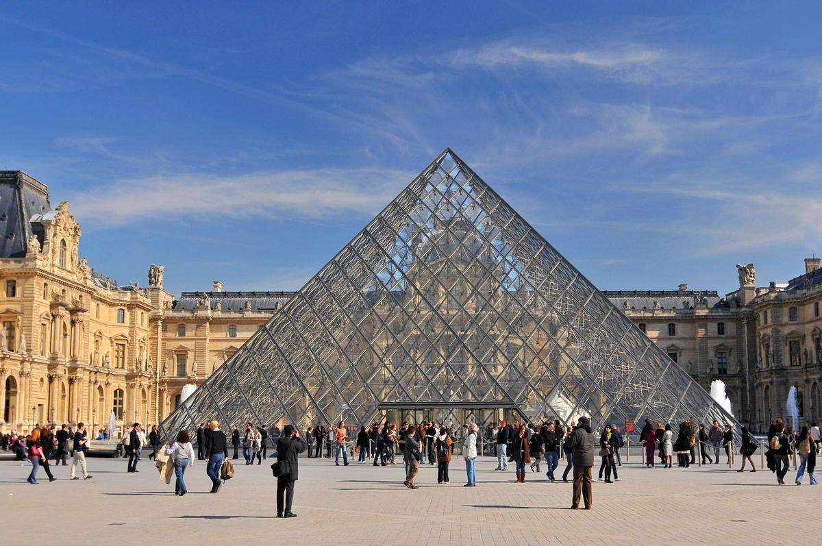 Und noch einmal Paris: Die Mona Lisa muss man schließlich gesehen haben und auch die gläserne Pyramide des Louvre lädt zum Fotografieren ein.