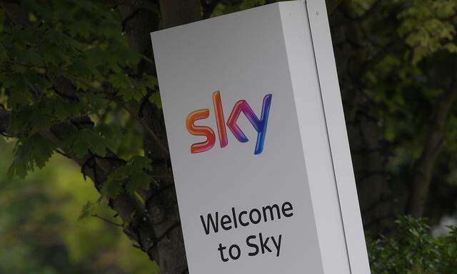 Sky News logo is seen in west London