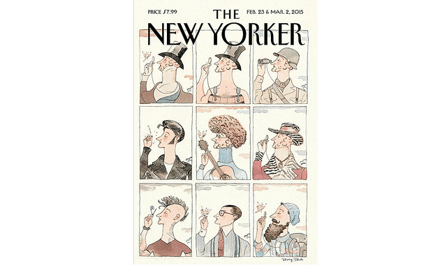 Der Snob Eustace Tilley macht auf dem aktuellen Titelblatt von „The New Yorker“ eine Evolution von 1925 bis 2015 durch. 