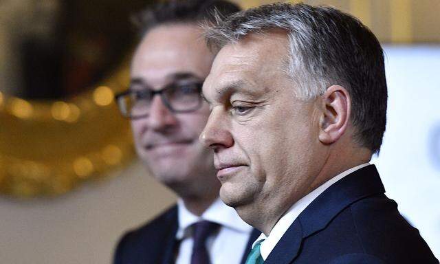 Ungarns Premier, Viktor Orbán, mit Vizekanzler Heinz-Christian Strache