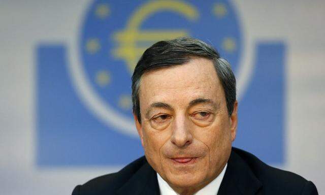 European Central Bank President Draghi pauses during the monthly ECB news conference in Frankfurt