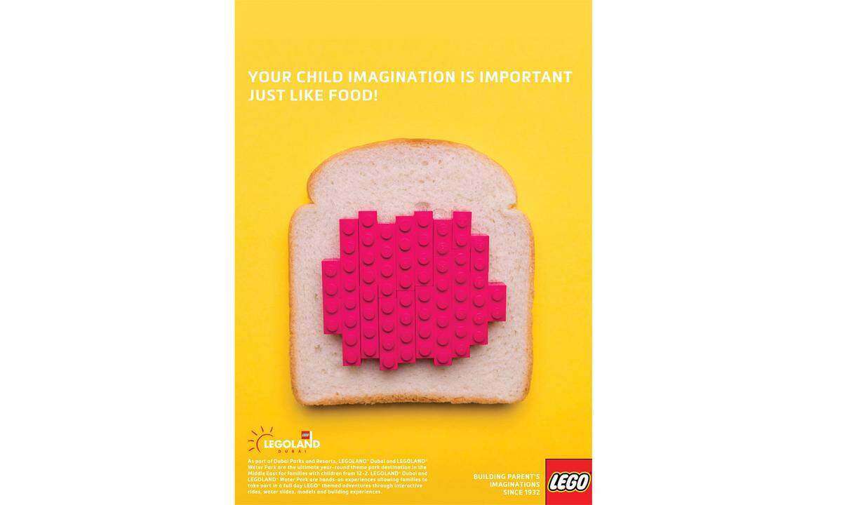 Noch eine nette Werbung aus dem Hause Lego: Kinder benötigen Phantasie wie die Butter auf dem Brot.