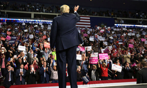 Republican presidential nominee Donald Trump attends a campaign event in Hershey