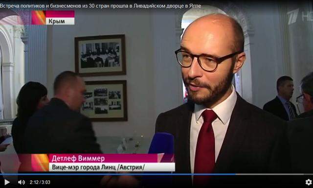 Detlef Wimmer bei einem TV-Interview mit dem russischen Fernsehen.