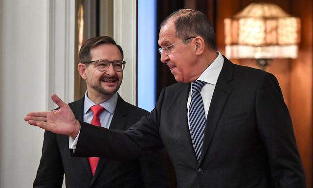 Thomas Greminger (l.) bei einem Treffen mit Russlands Außenminister, Sergej Lawrow, im Jahr 2018.
