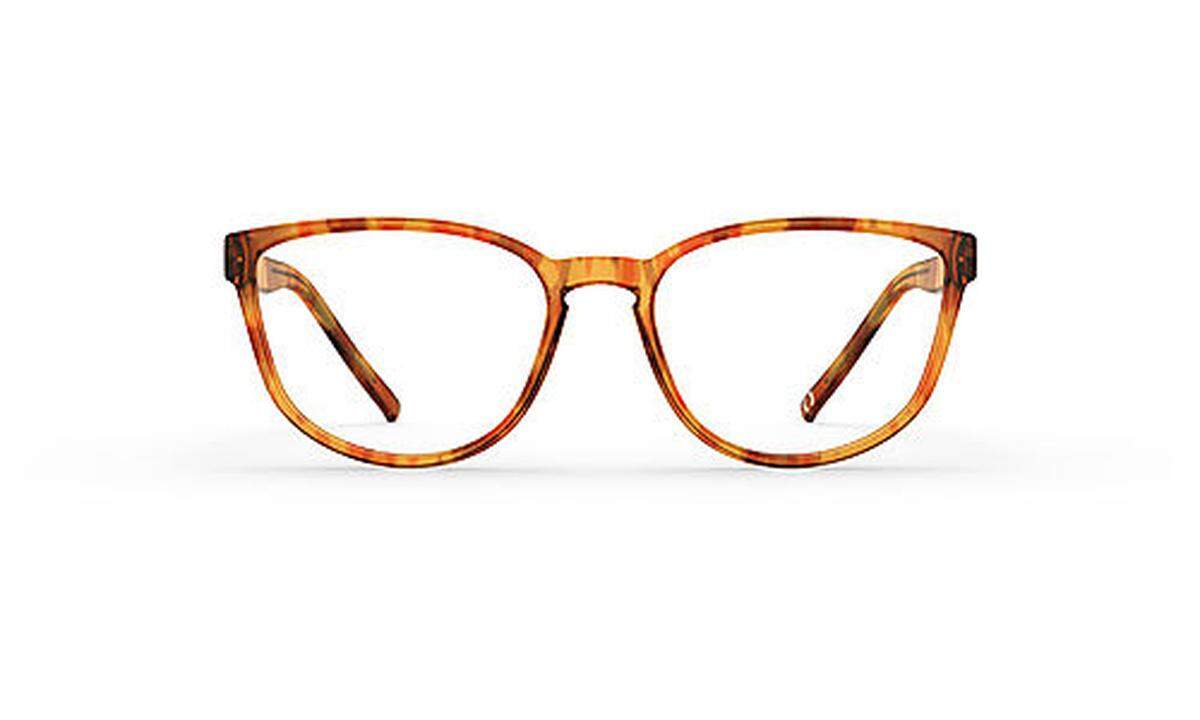 Die Modelle von Neubau Eyewear heißen etwa "Linda" (im Bild in der Ausführung "Melange Tortoise", 169 Euro), "Leo" oder "Alex" und kommen in bunten Farben wie Türkis oder Rot oder in dezenteren Tönen wie mattem Schwarz, auch Modelle in Bronze oder Silber sind dabei.