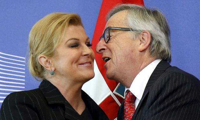 Stabilitätsfaktor am Balkan: Kommissionspräsident Juncker (r.) und Kroatiens Präsidentin Grabar-Kitarovic.