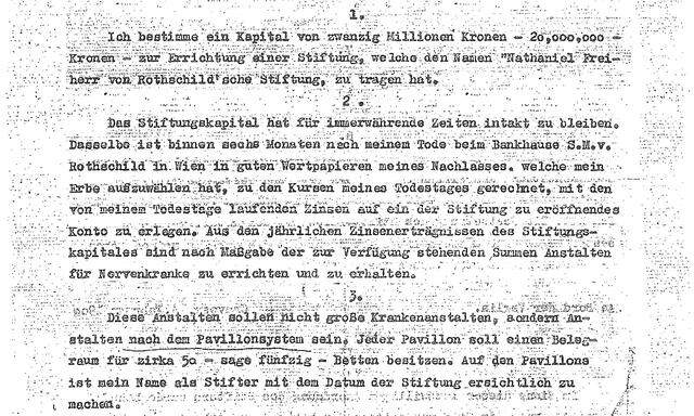 Aus dem historischen Stiftungsbrief vom 28. Februar 1907.