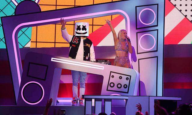 Anne-Marie and Marshmello perform at the iHeartRadio MuchMusic Video Awards (MMVA) in Toronto