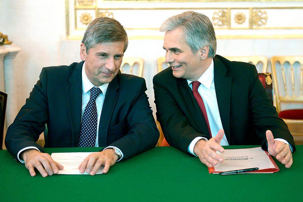 Werner Faymann (Kanzler) - Michael Spindelegger (VK/Finanzen)