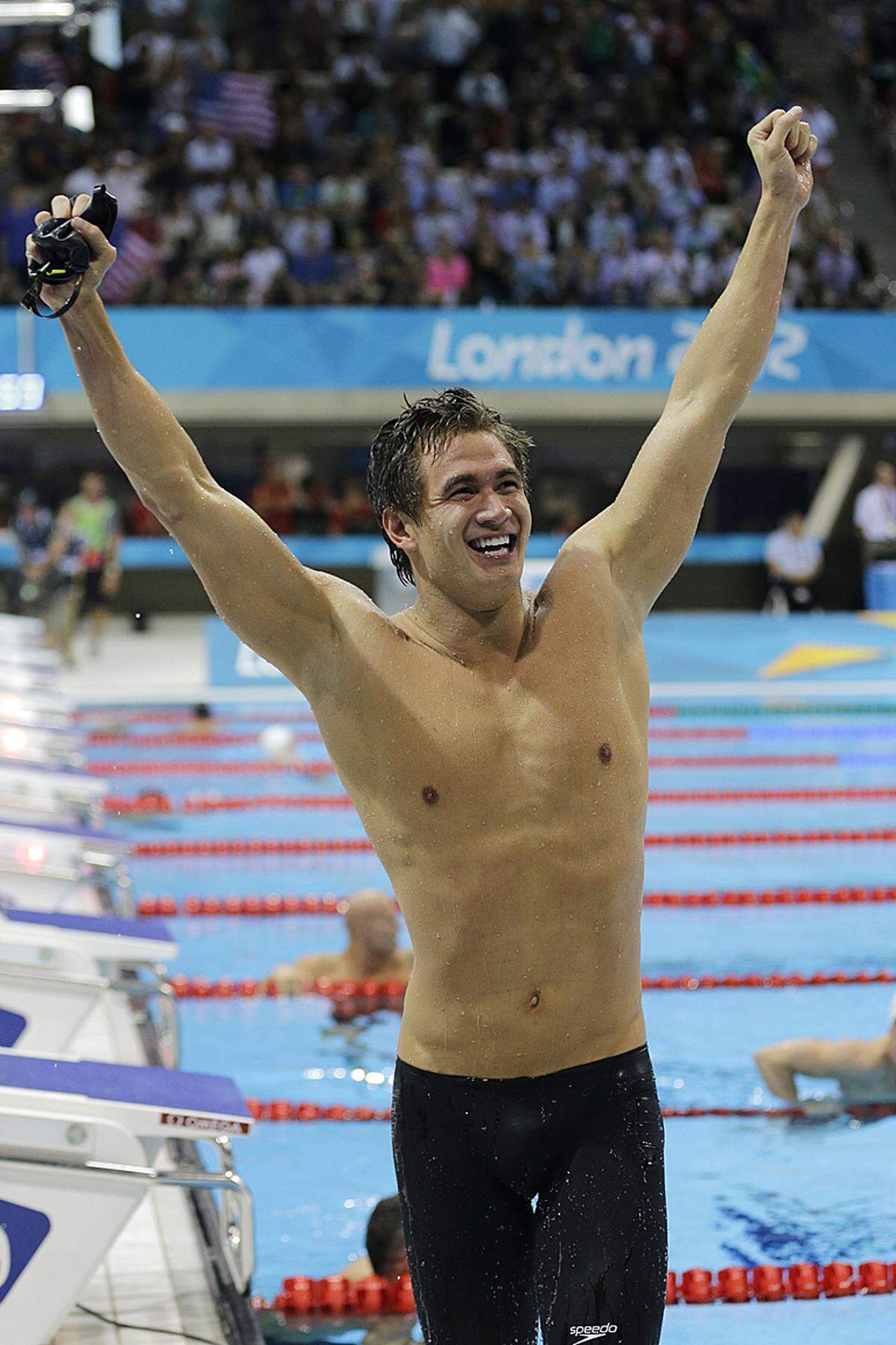 Sehen lassen kann sich auch sein US-Schwimmkollege Nathan Adrian. Der 23-Jährige gewann in London ebenfalls eine Goldmedaille.