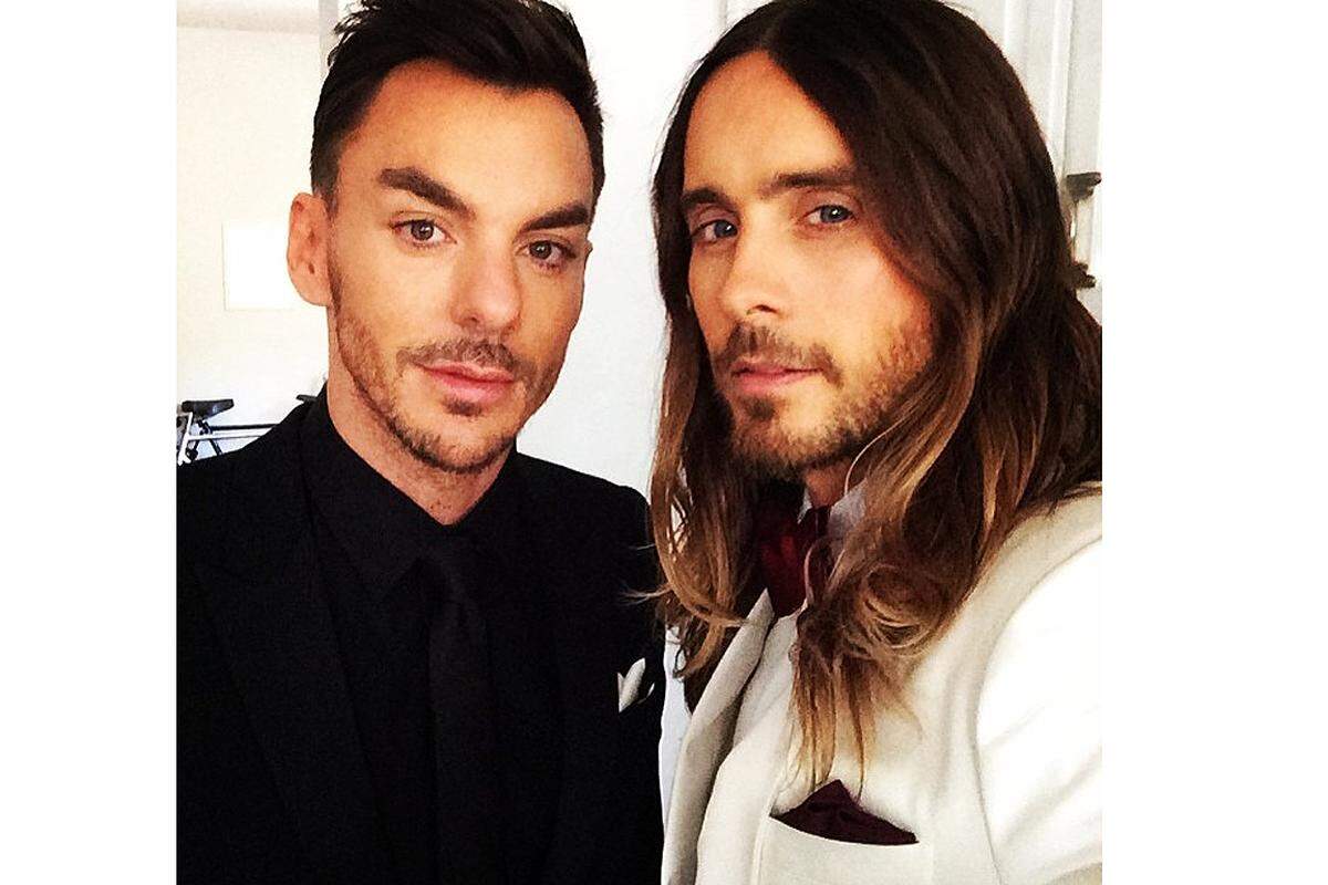 Das Brüderpaar Jared and Shannon Leto. In der Band 30 Seconds to Mars spielen sie gemeinsam, die goldene Trophäe teilt Jared nicht.