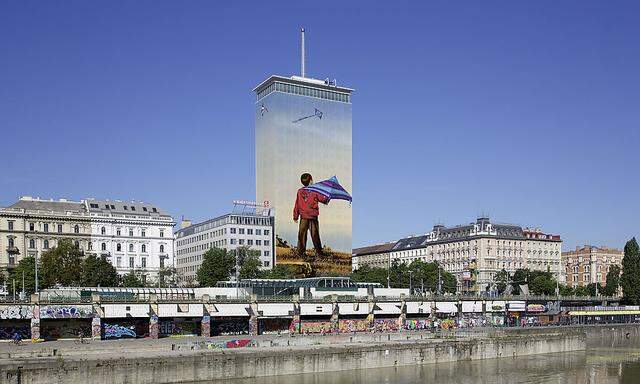 Ringturmverhuellung 2016: ãSorgenfreiÒ praegt das Wiener Stadtbild 