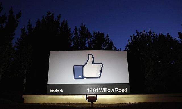 File photo of the Facebook entrance sign in Menlo Park