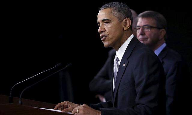 Barack Obama nach einem Meeting mit dem Nationalen Sicherheitsrat.