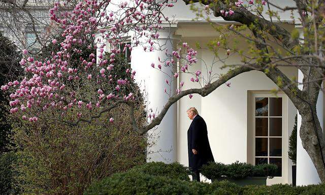 US-Präsident Trump vor dem Weißen Haus.