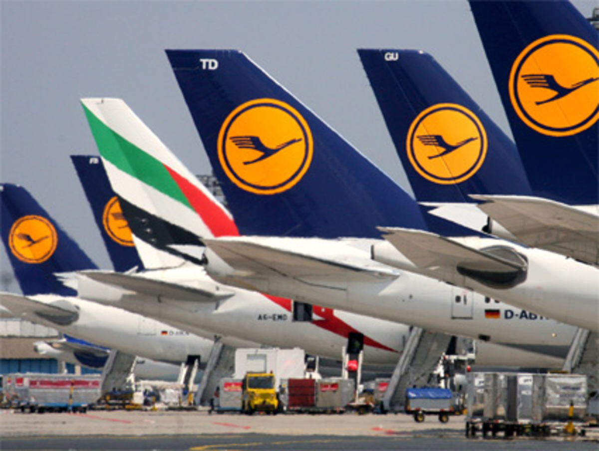 Die Lufthansa steigerte zwischen Januar und Oktober 2008 die Zahl der Flüge um 13,4 Prozent auf 701.082.