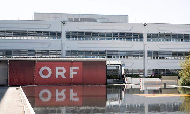 20210810 Election of the new General Director of ORF VIENNA, AUSTRIA - AUGUST 10: A banner saying ORF inside the ORF he