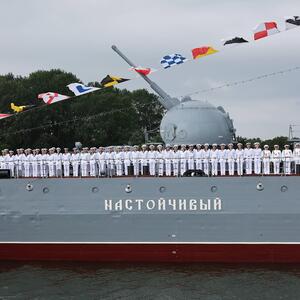 Ein russischer Zerstörer in Kaliningrad. 