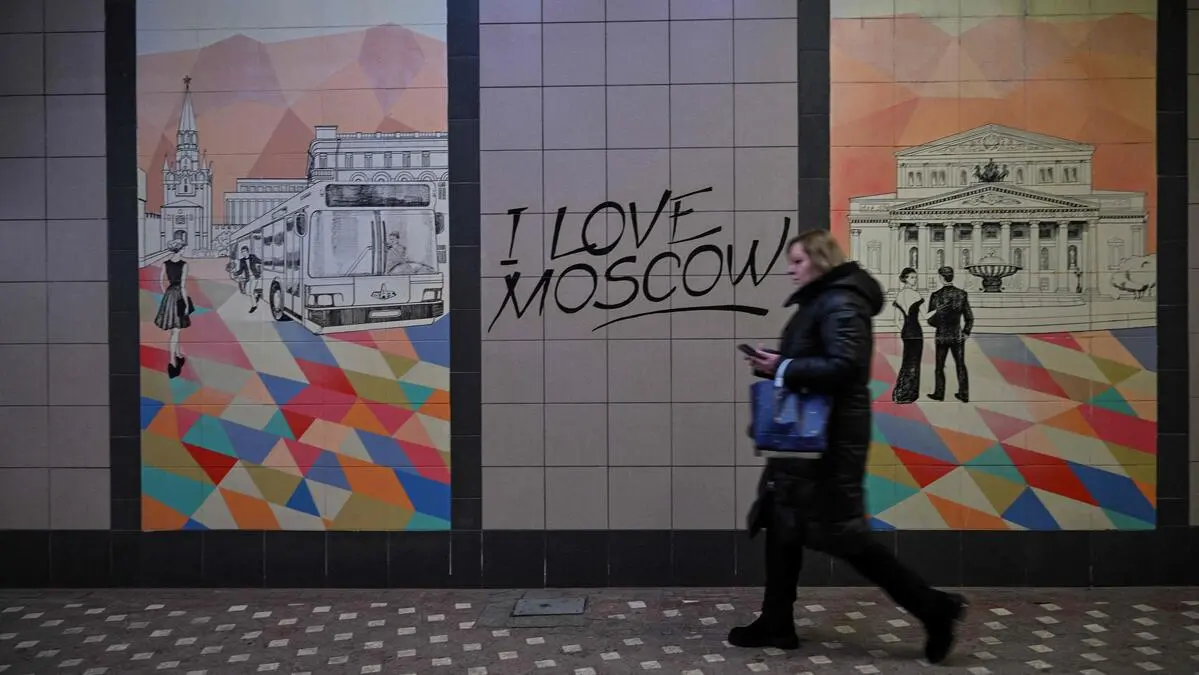 Schnappschuss in einer Moskauer U-Bahn-Station.