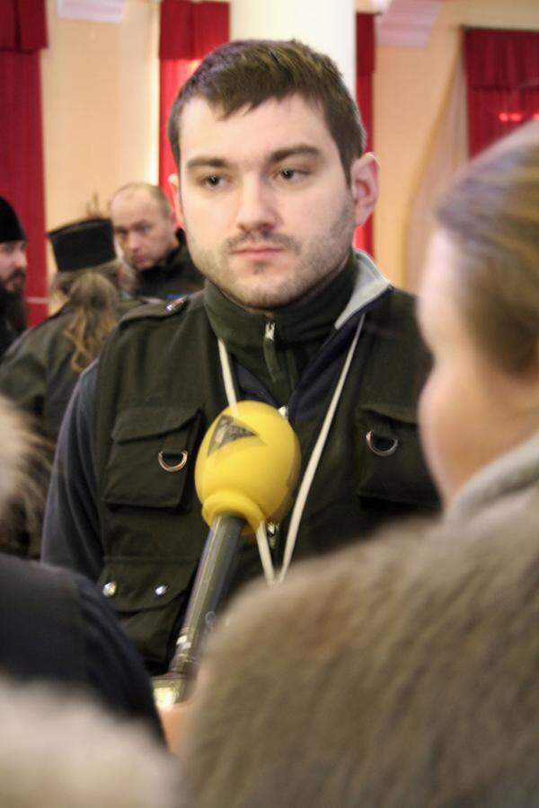 Ruslan Andrijko, "Kommandant" des von Aktivisten besetzten Kiewer Stadtparlaments.
