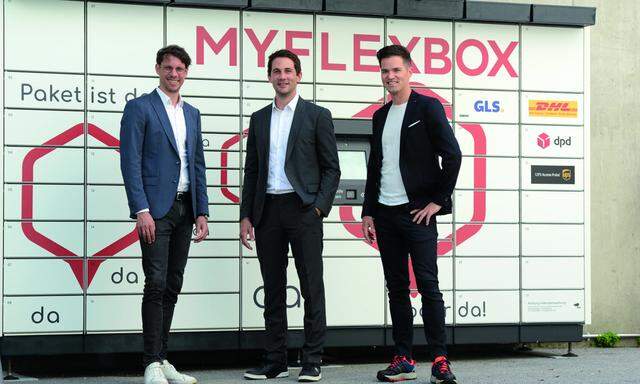 MYFLEXBOX-Team.  Lukas Wieser, Jonathan Grothaus und Peter Klima, das Gründerteam der MYFLEXBOX (v.l.n.r.).