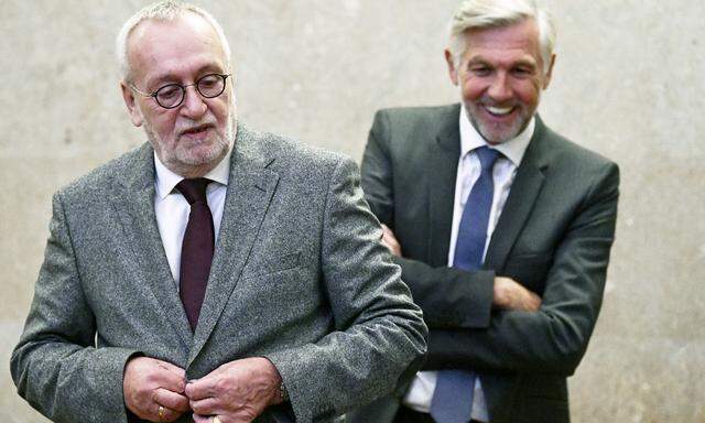 Mitangeklagt: Ex-Telekom-Vorstand Rudolf Fischer (l.) und Ex-FPÖ-Mann Walter Meischberger.